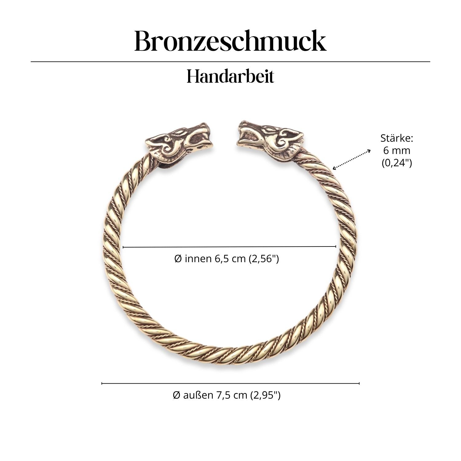 Wikinger Himmelswölfe Armreif Bronze Schmuck Armschmuck