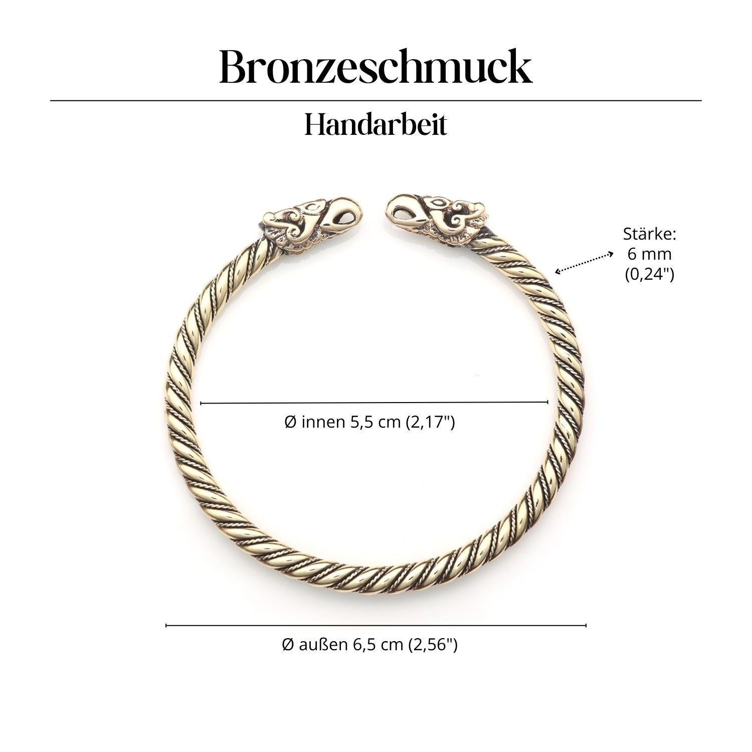 Wikinger Armreif Bronze Schmuck Raben Armschmuck