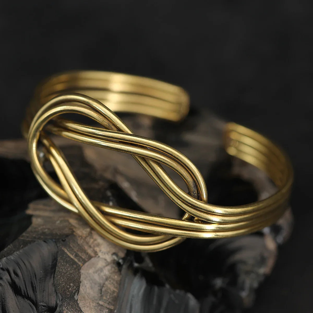 Geflochten Messing Armreif elegant Armschmuck
