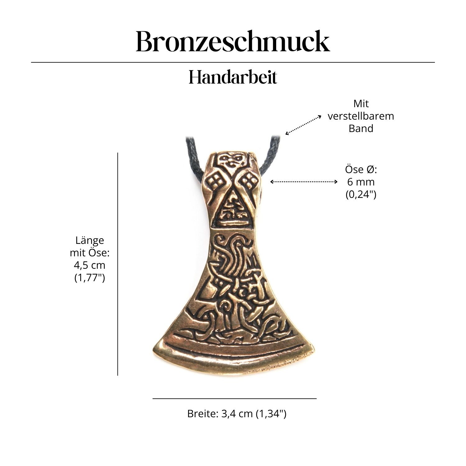 Thorshammer Bronze Anhänger Schmuck Kettenanhänger keltisch