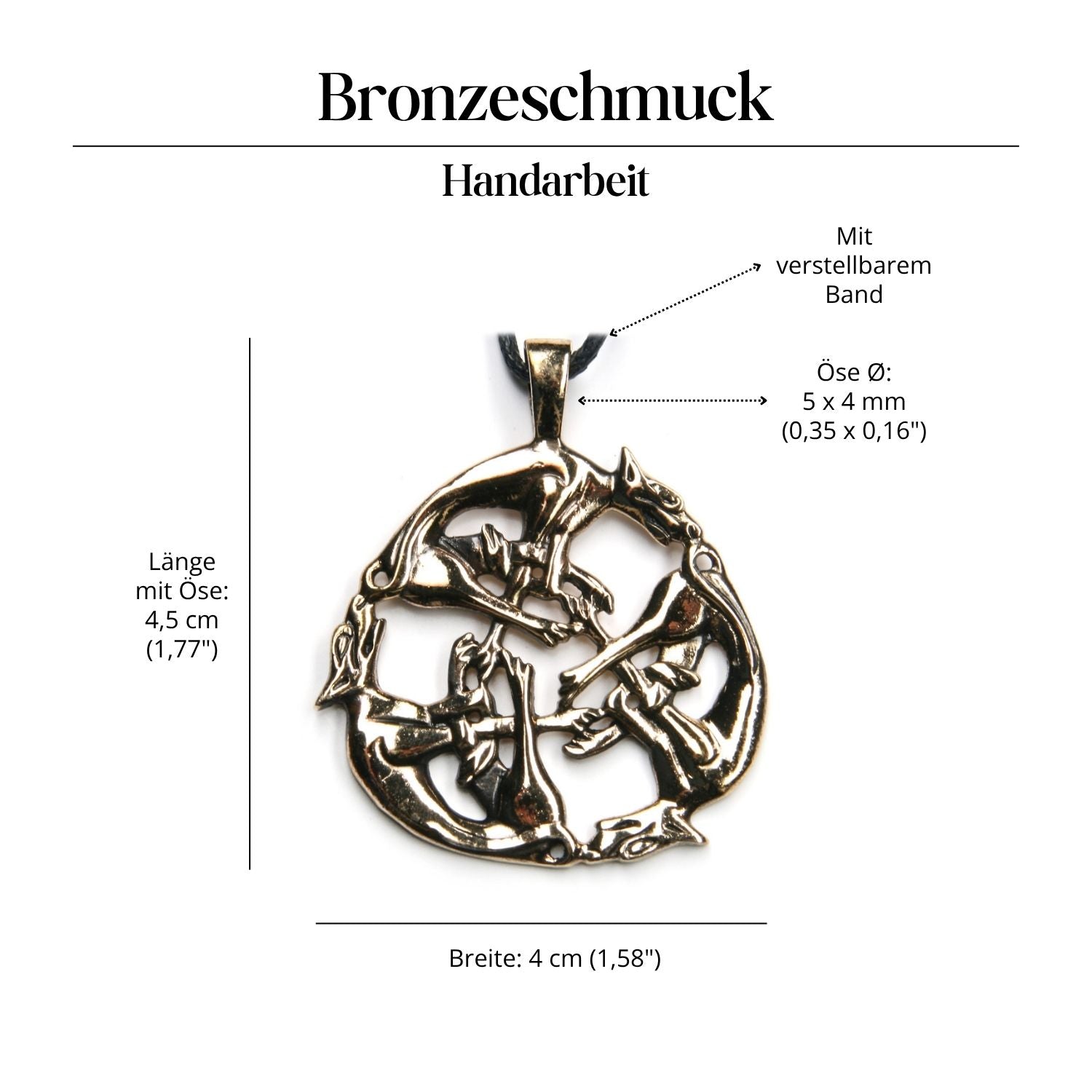 Keltischer Bronze Anhänger Schmuck Kettenanhänger Wilde Jagd