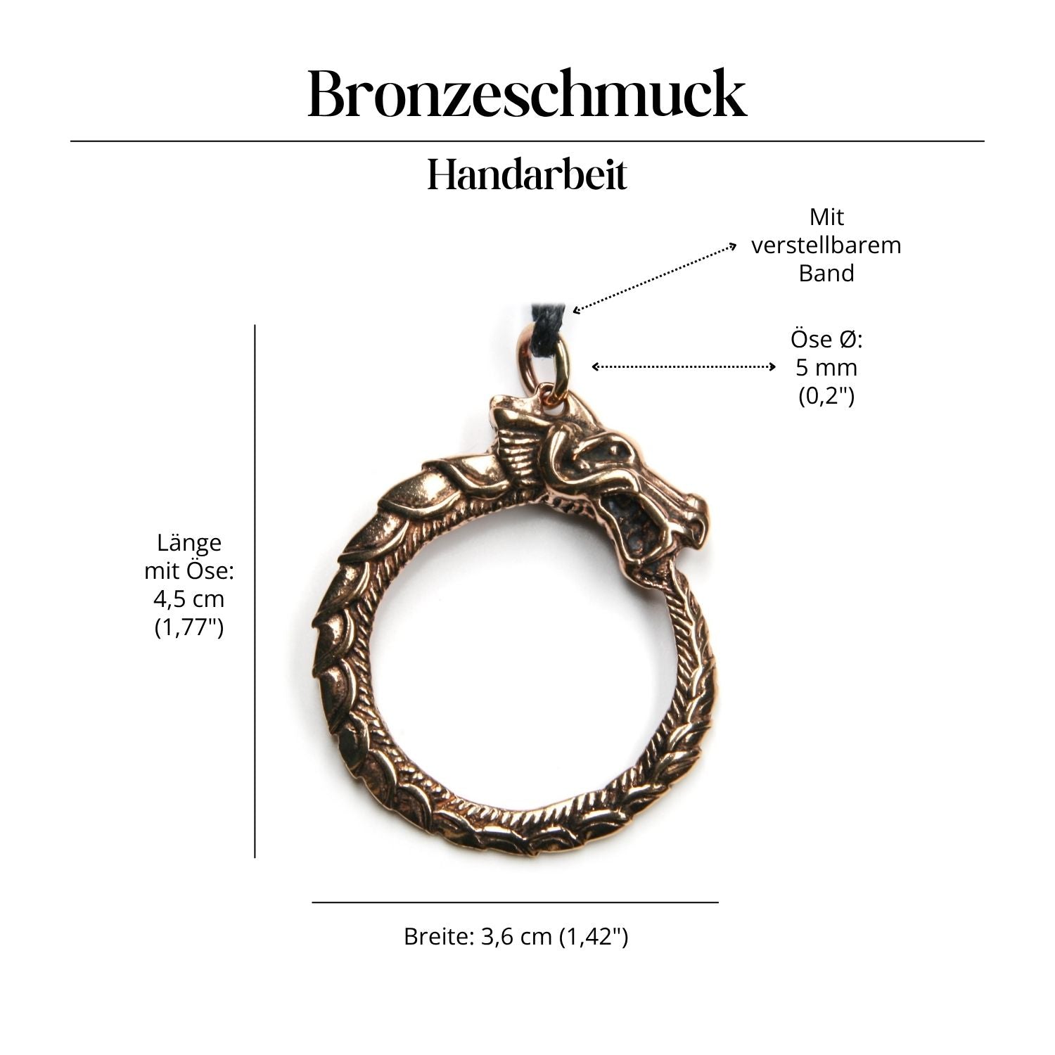 Midgard Schlange Bronze Anhänger Wikinger Schmuck Kettenanhänger