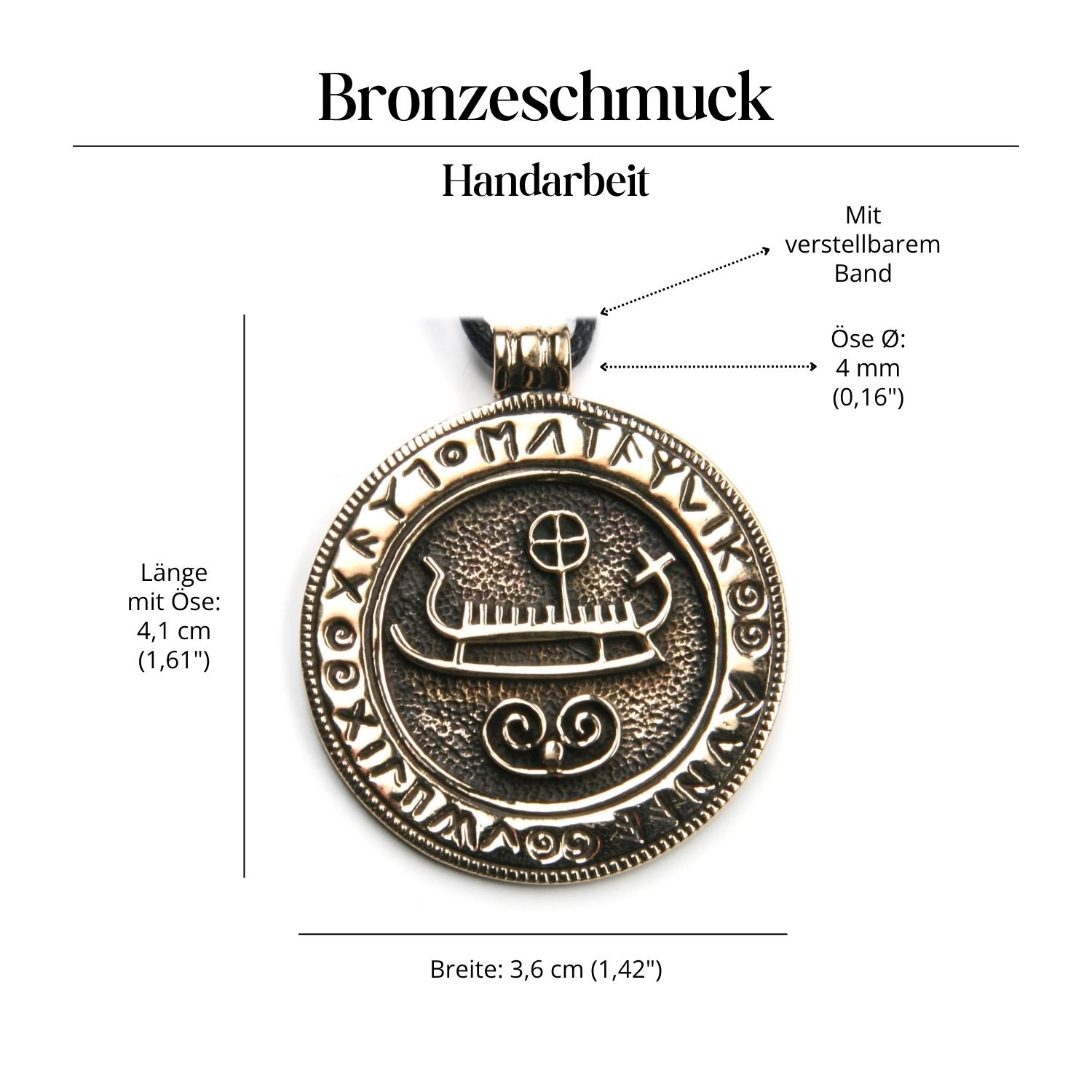 Wikinger Boot Anhänger Bronze Schmuck Halskette
