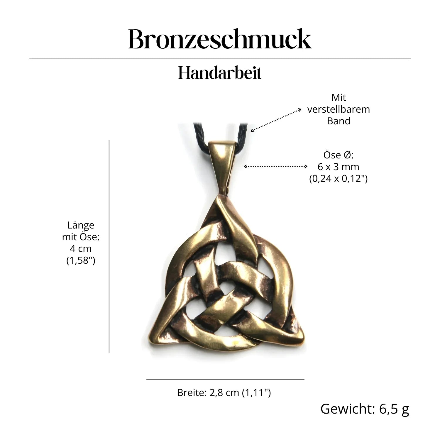 Celtic jewelry talisman bronze pendant