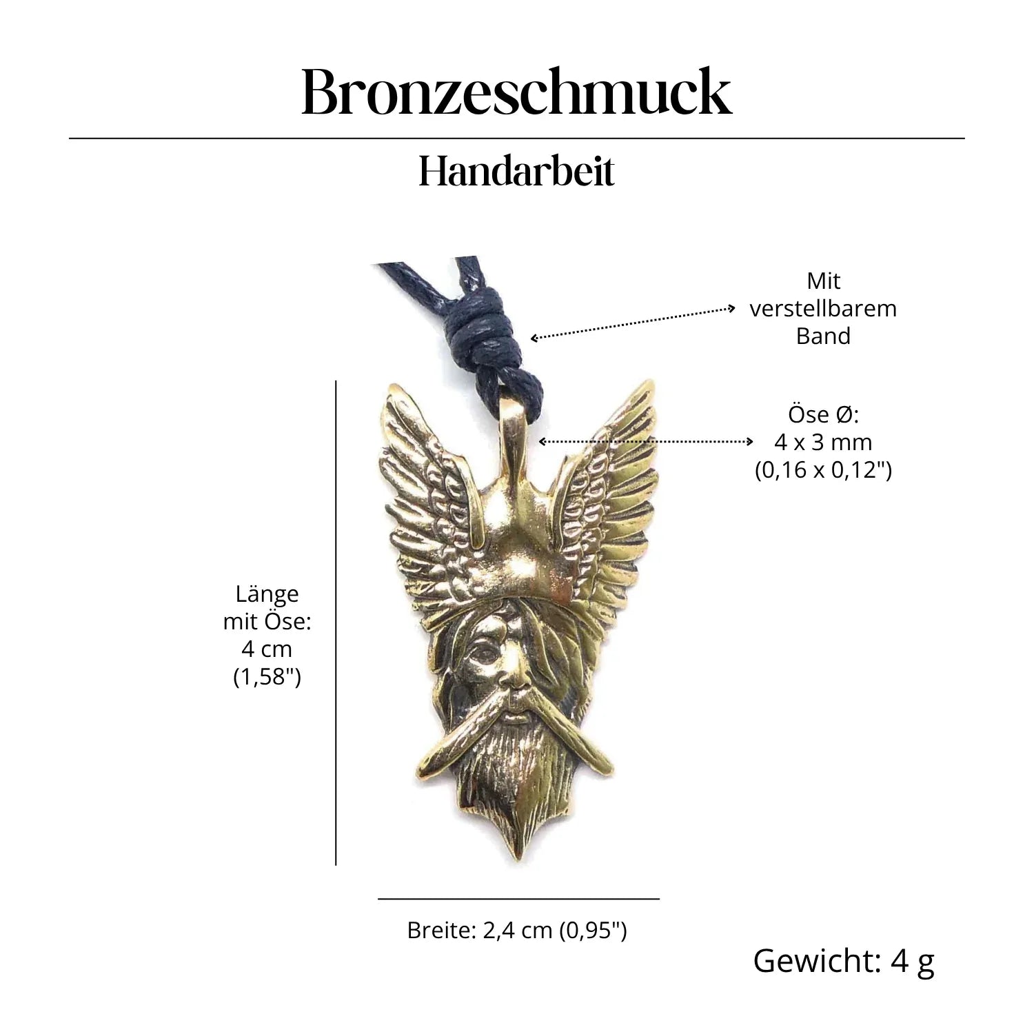 Odin Pendant Amulet Bronze Jewelry