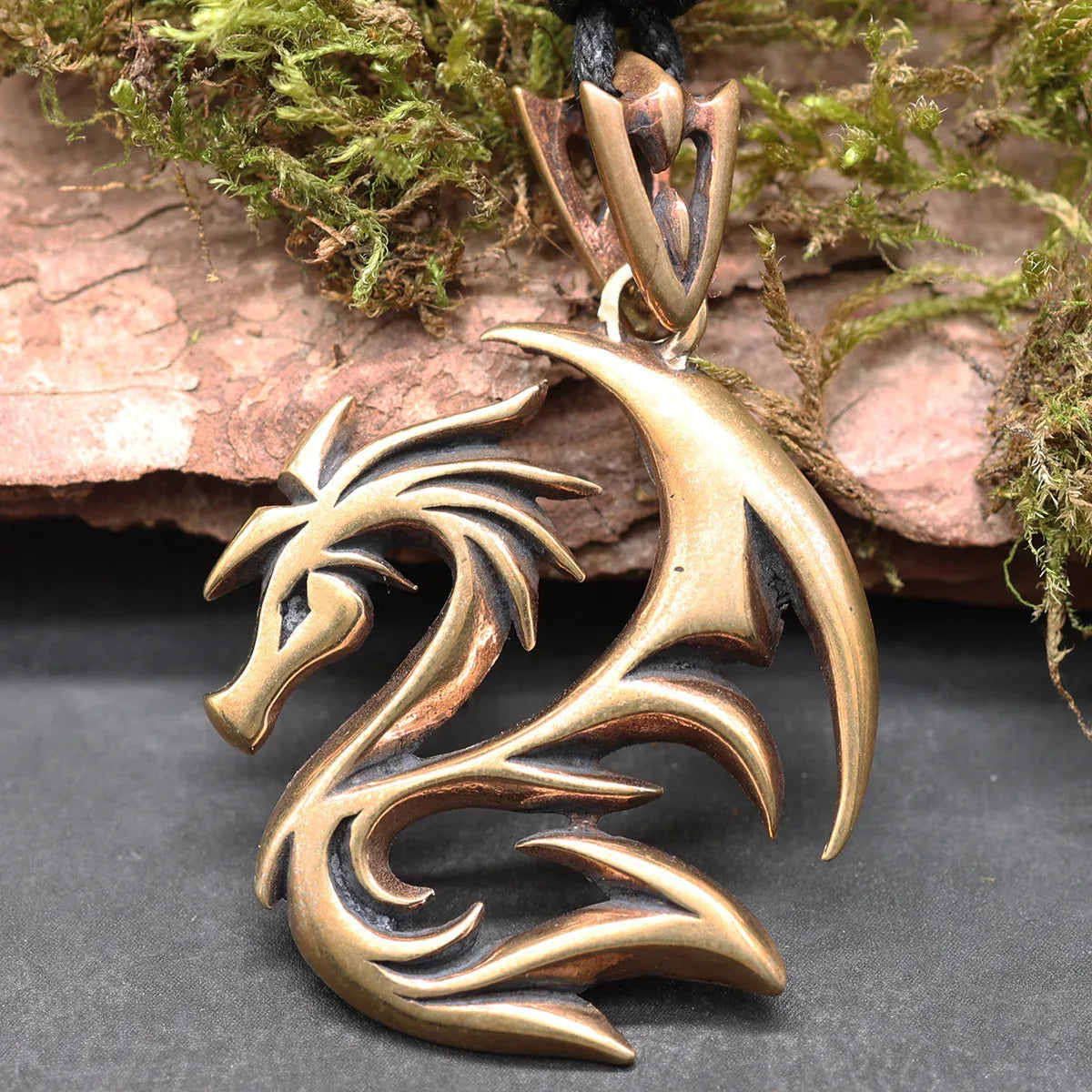 Drache Bonze Anhänger Halskette Schmuck Kettenanhänger