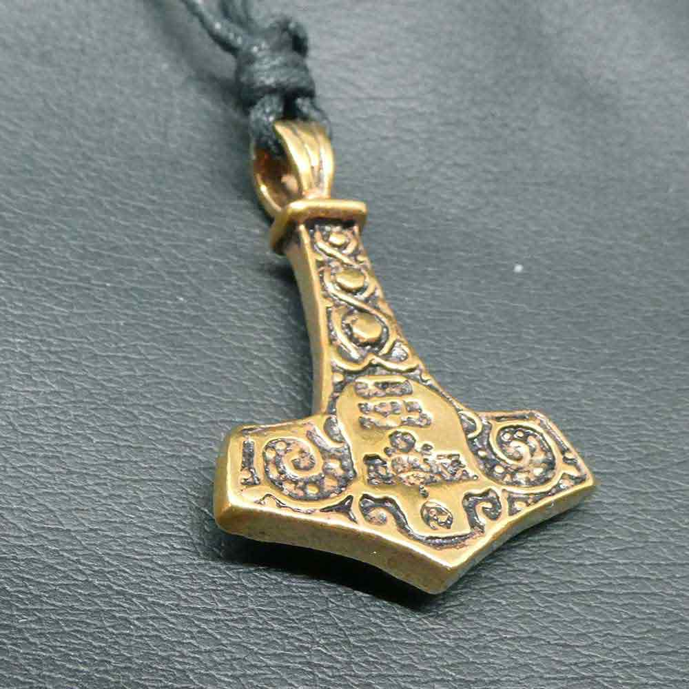 Thors Hammer Bronzeschmuck Anhänger mit Totenkopf