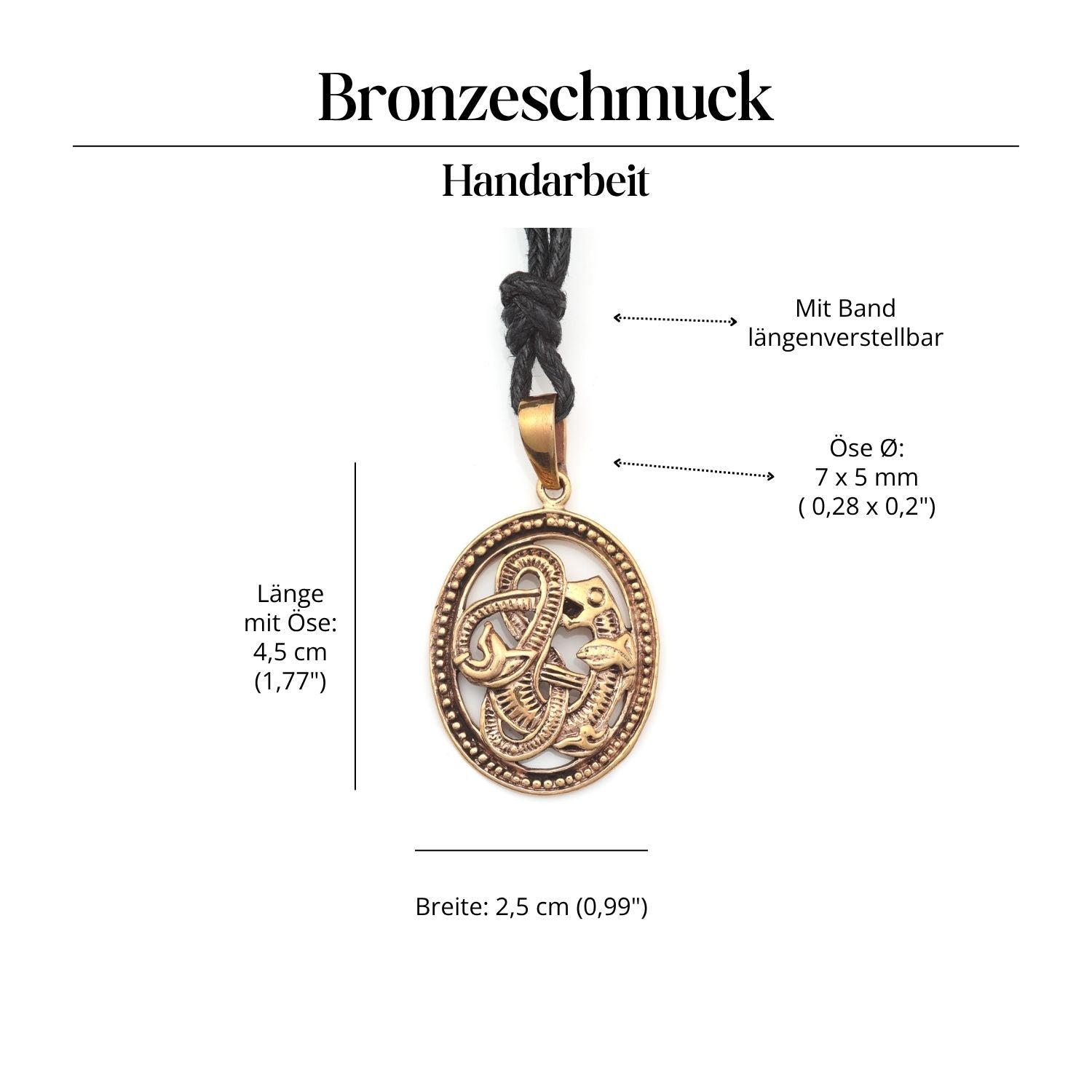 keltische Schlange Schmuck Anhänger Bronze