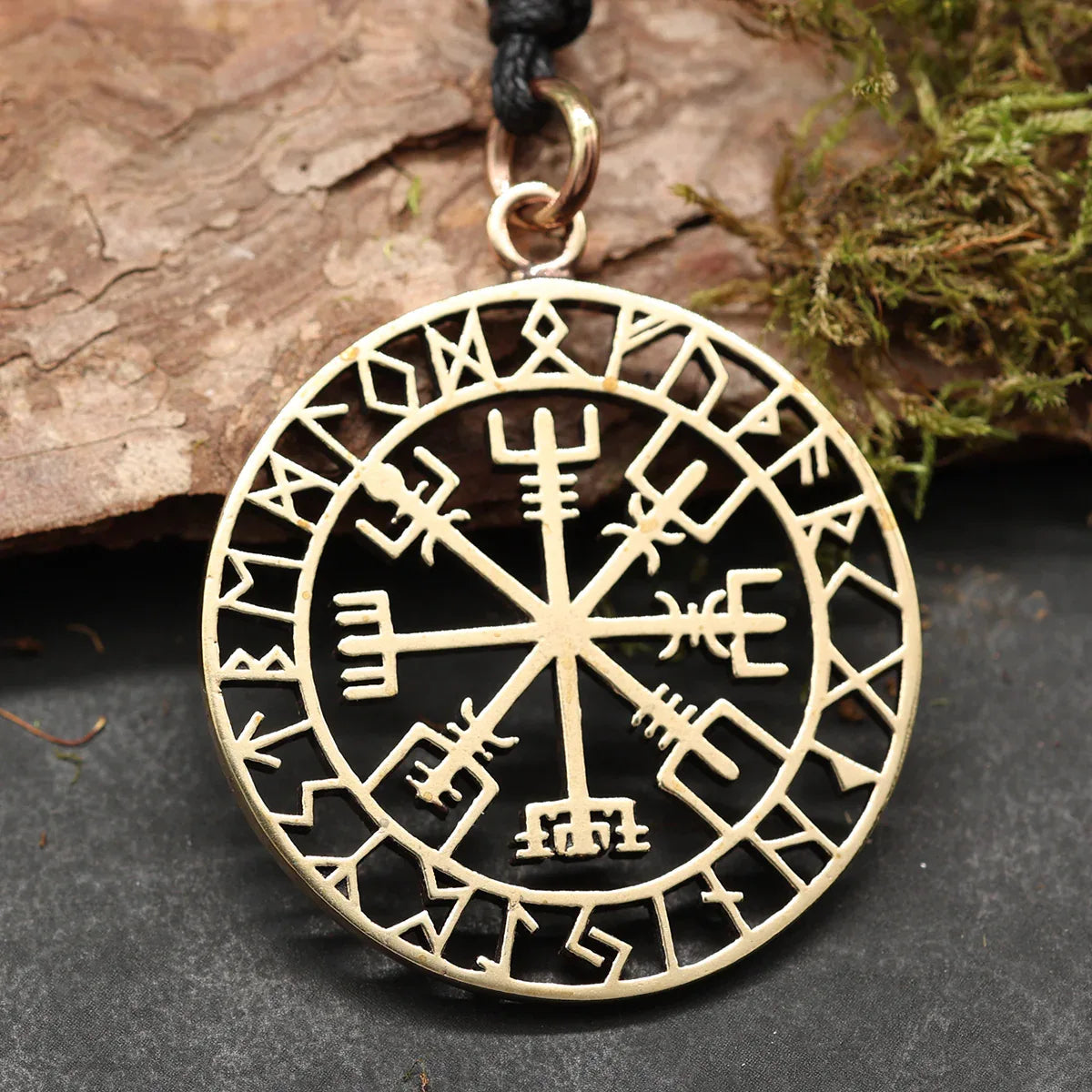 Vegvisir Anhänger Schmuck Bronze Halskette Handarbeit
