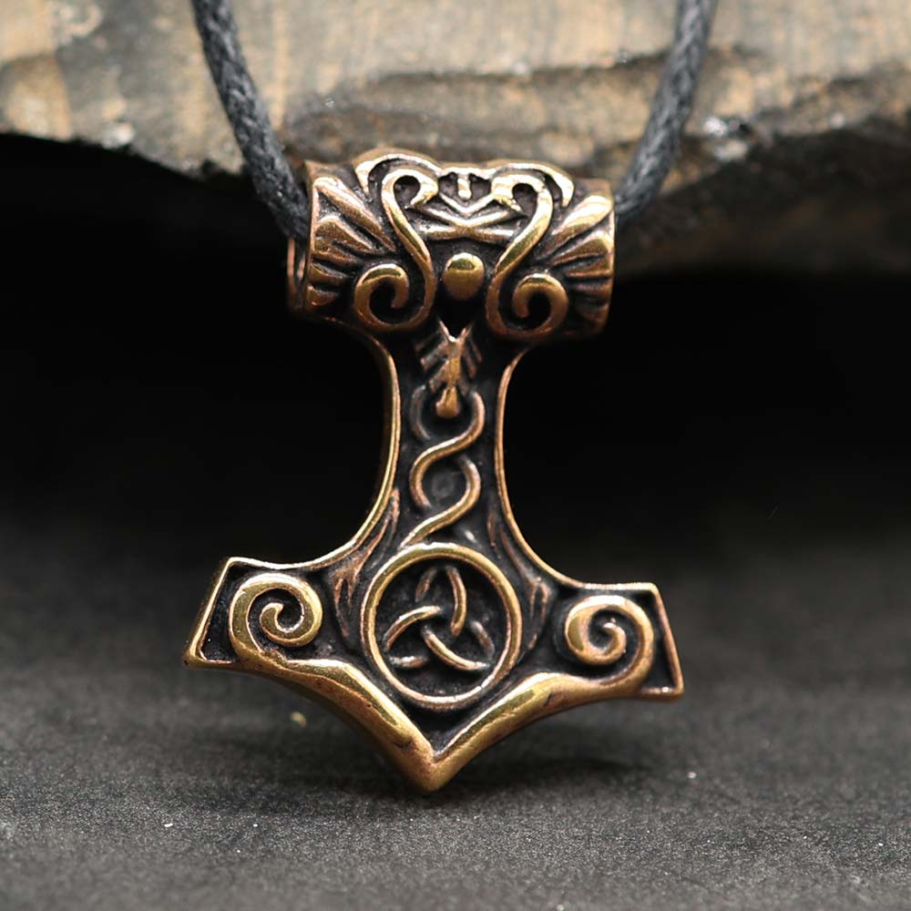 Thorshammer Anhänger zierlich Schmuck Bronze Mittelalter