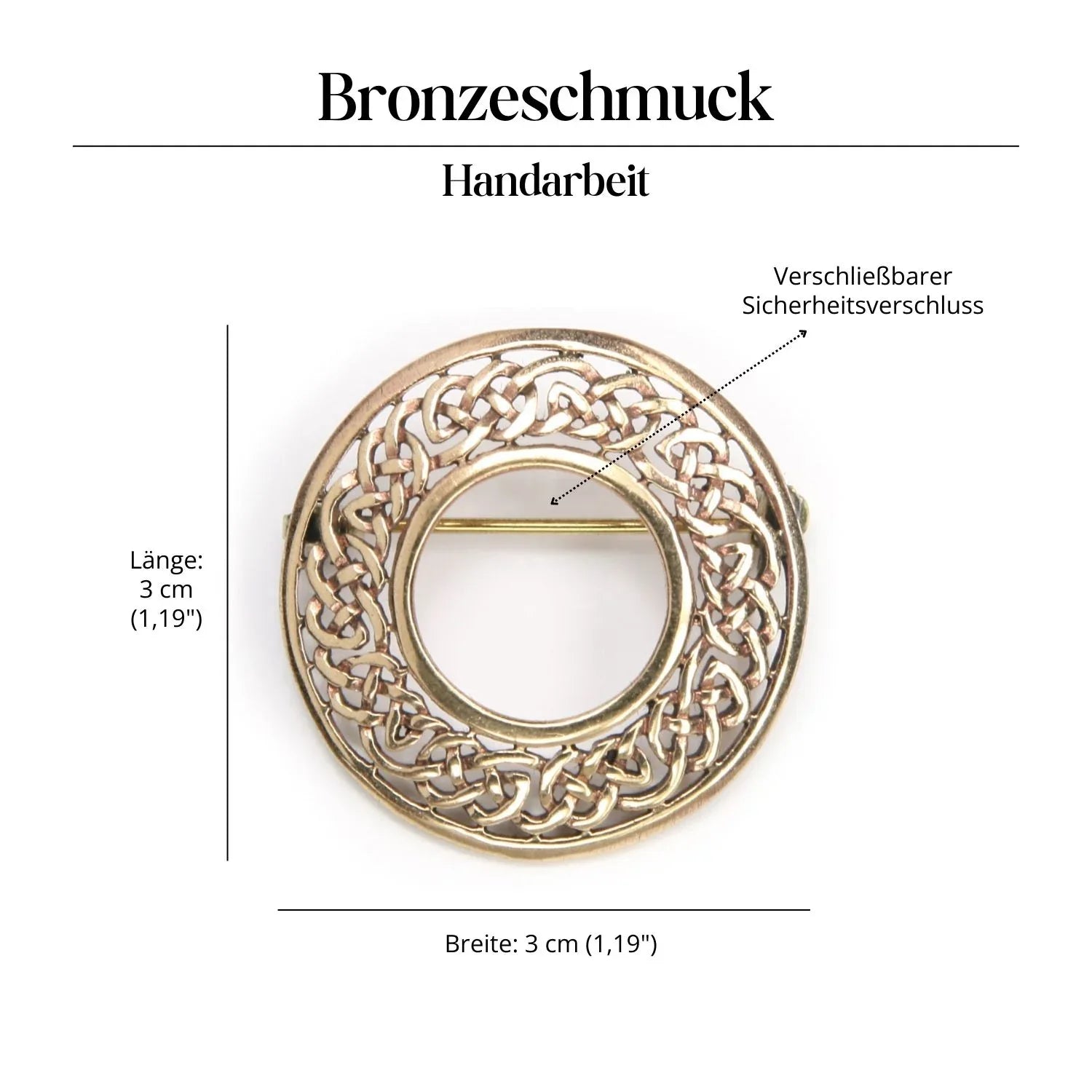 Brosche Rund Kelten Gewandnadel mittelalterlich Schließe Bronze