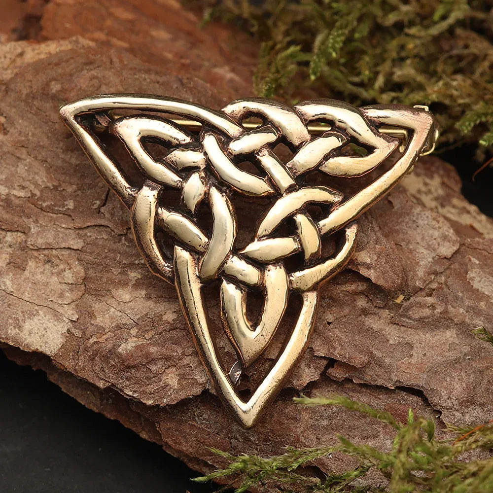 Triquetta Bronze Brosche Mittelalter Schmuck Schließe Keltisch