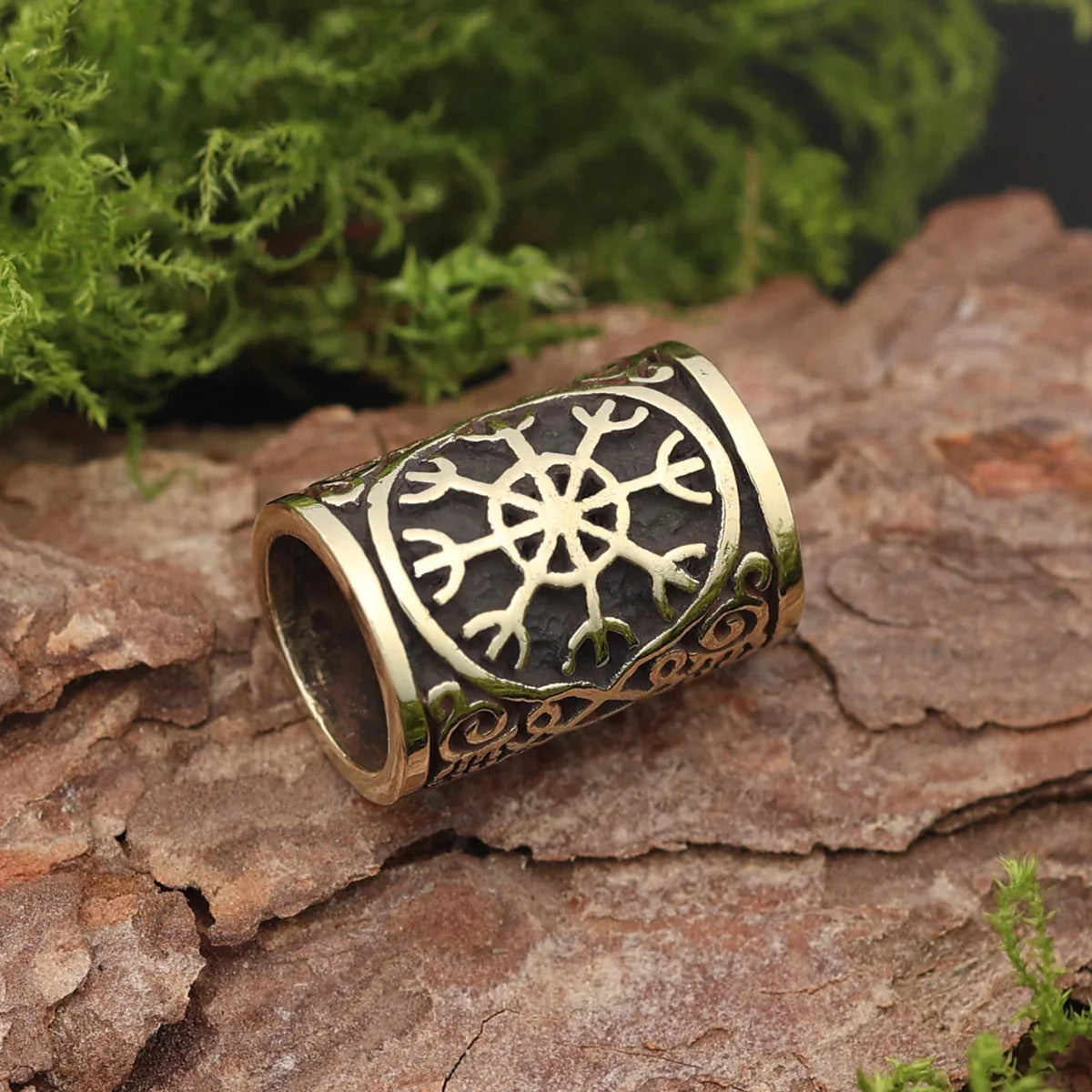 Bartperle Vegvisir Messing artschmuck Wikinger