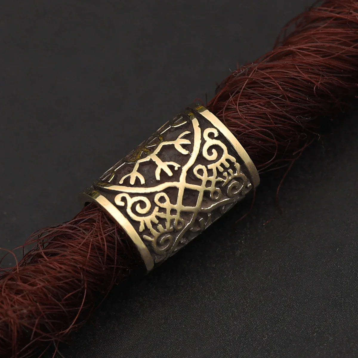 Vegvisir Messing Bartperle keltisch Bartschmuck Wikinger