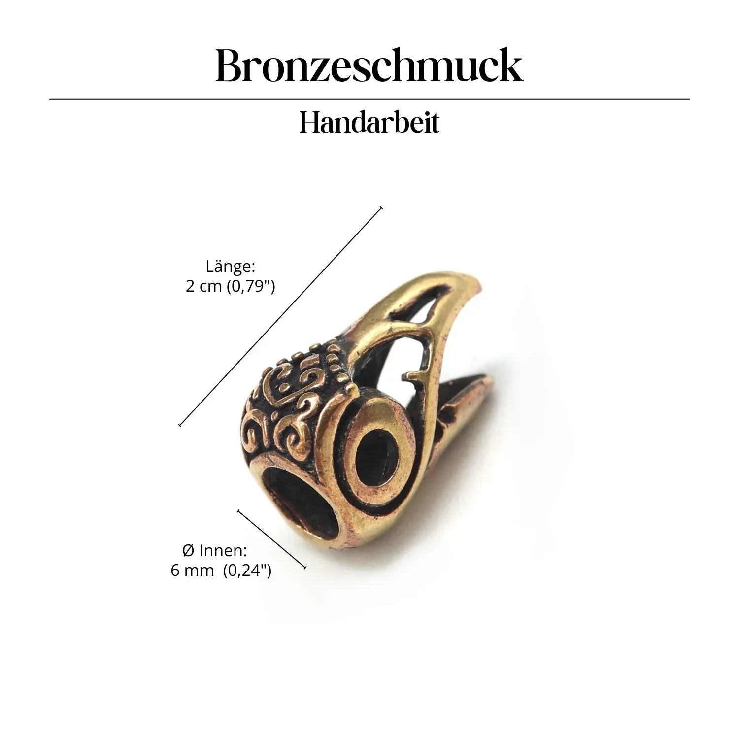 Rabe Bartperle Haarschmuck Bronze Perle Dreadlock
