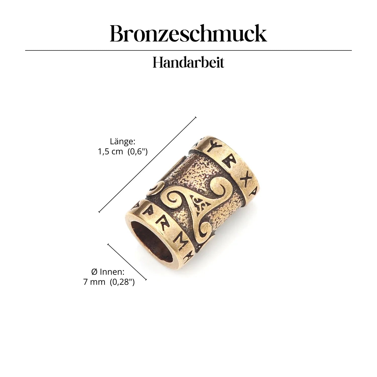 Bartperle Haarschmuck Bronze Perle Dreadlock Triskel