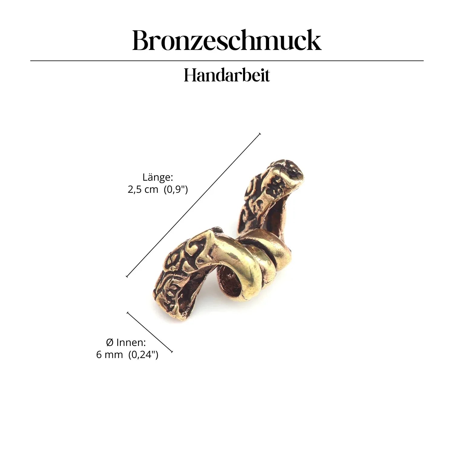 Wikinger Bartperle Haarschmuck Bronze Perle Dreadlock