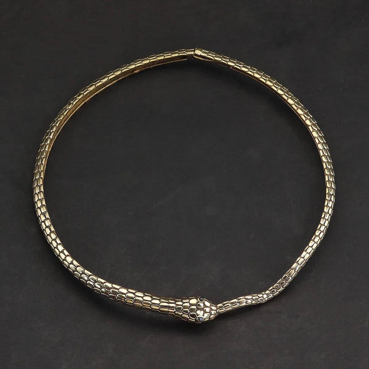 Collier Messing Schmuck Halsreif Schlange Halskette rund