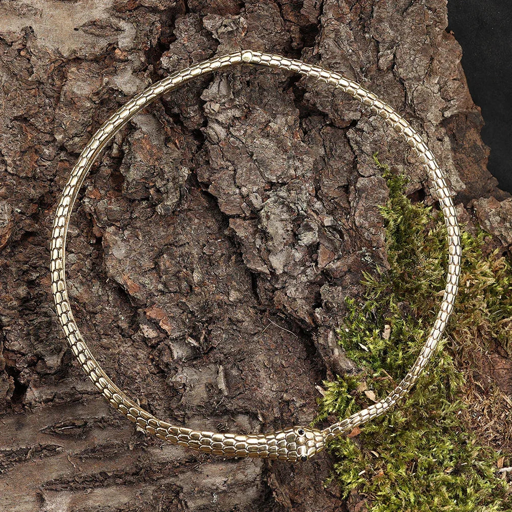 Schlangen Collier Messing Halsreif Schmuck
