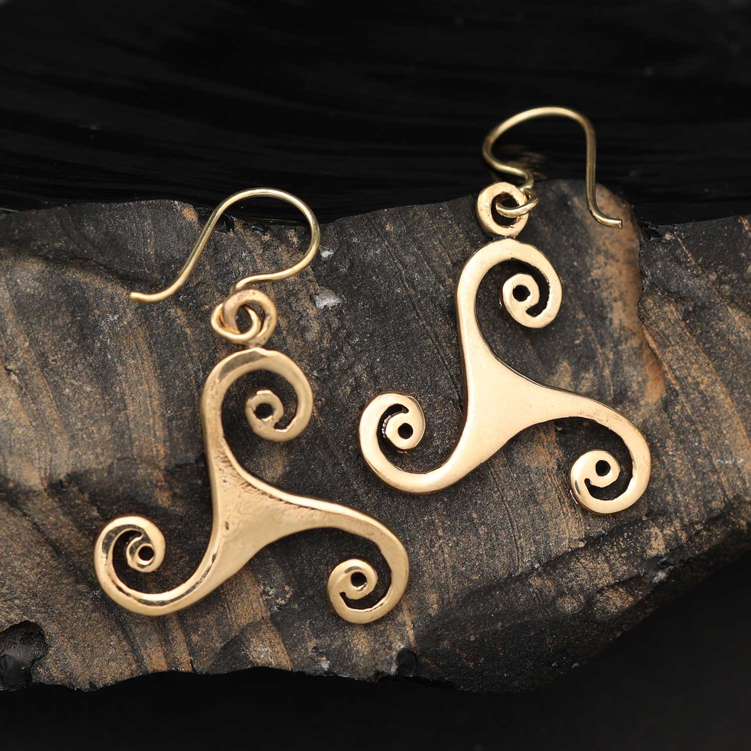 Triskel Ohrhänger Bronze Mittelalter schmuck
