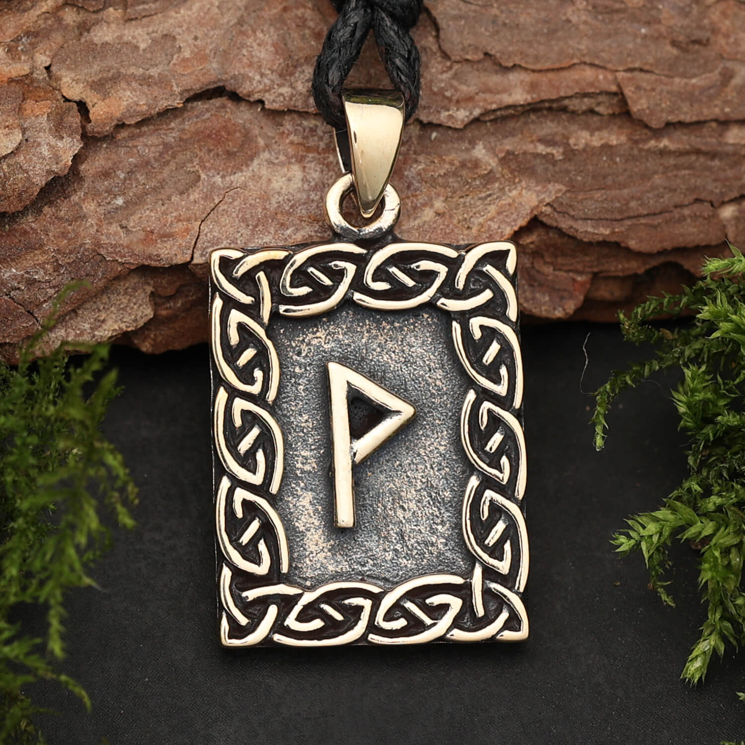 Rune Bronze Jewelry wunjo Pendant Elder Futhark