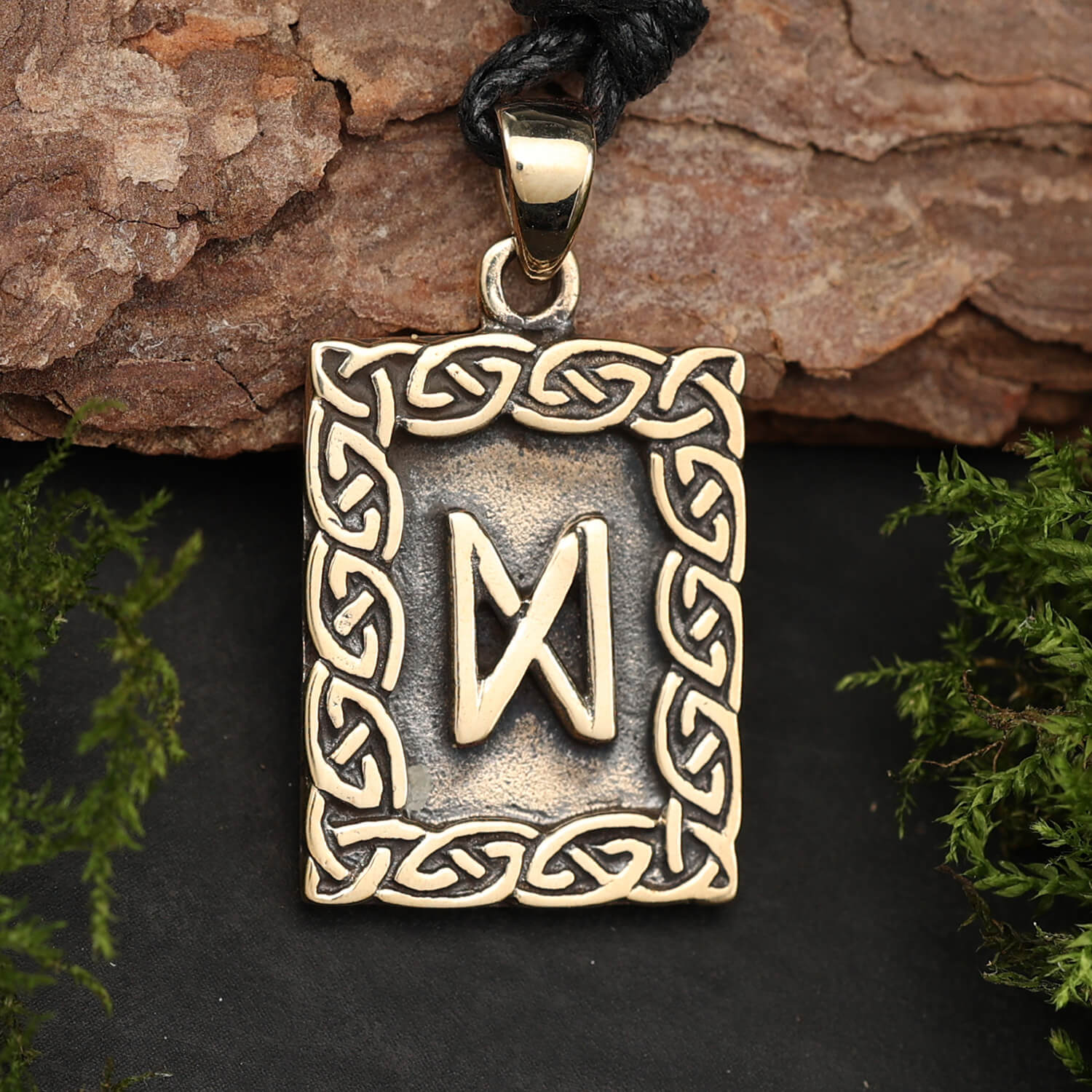 Rune Bronze Jewelry Dagaz Pendant Elder Futhark