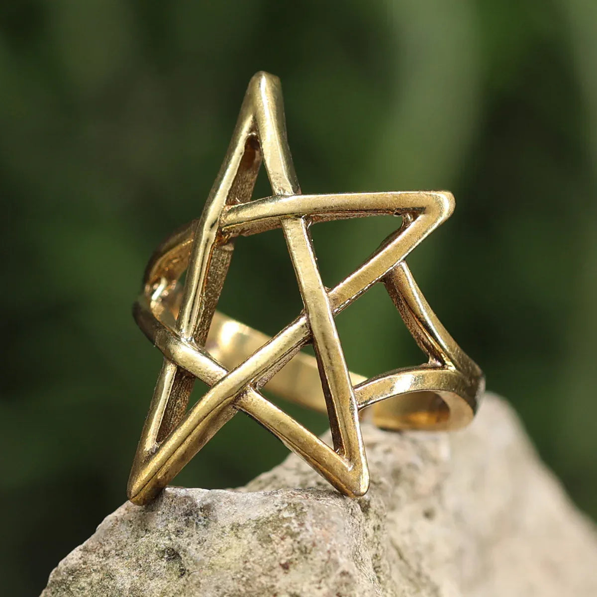Pentagramm Ring Messing Zeitloser Schmuck Elegant