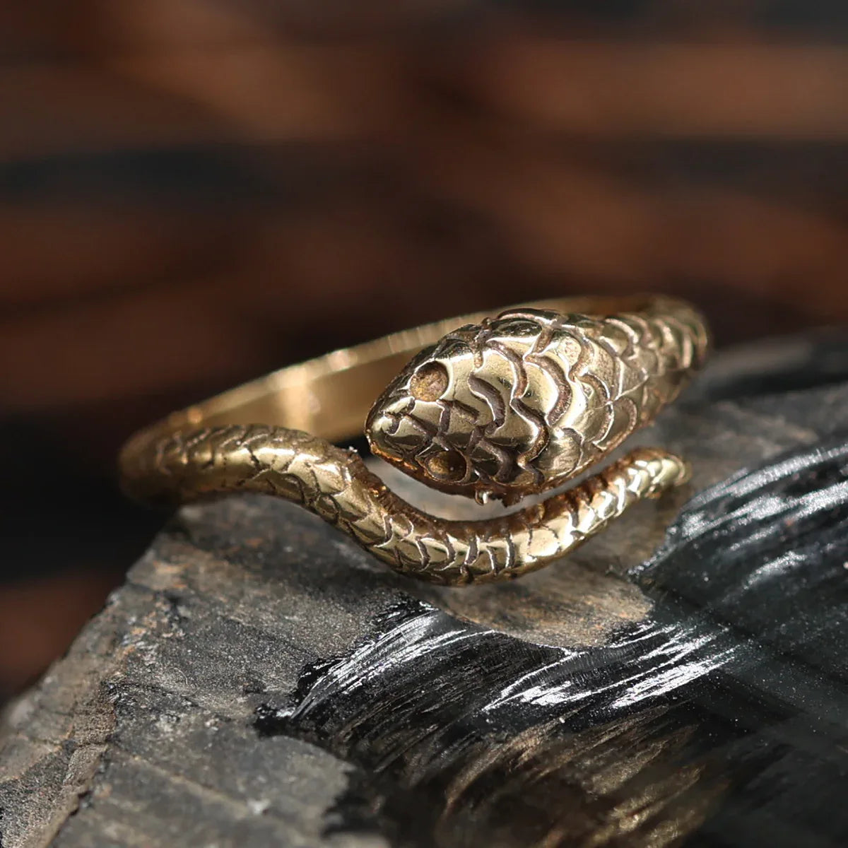 Schlange eleganter Messing Ring Zeitlos Schmuck Design