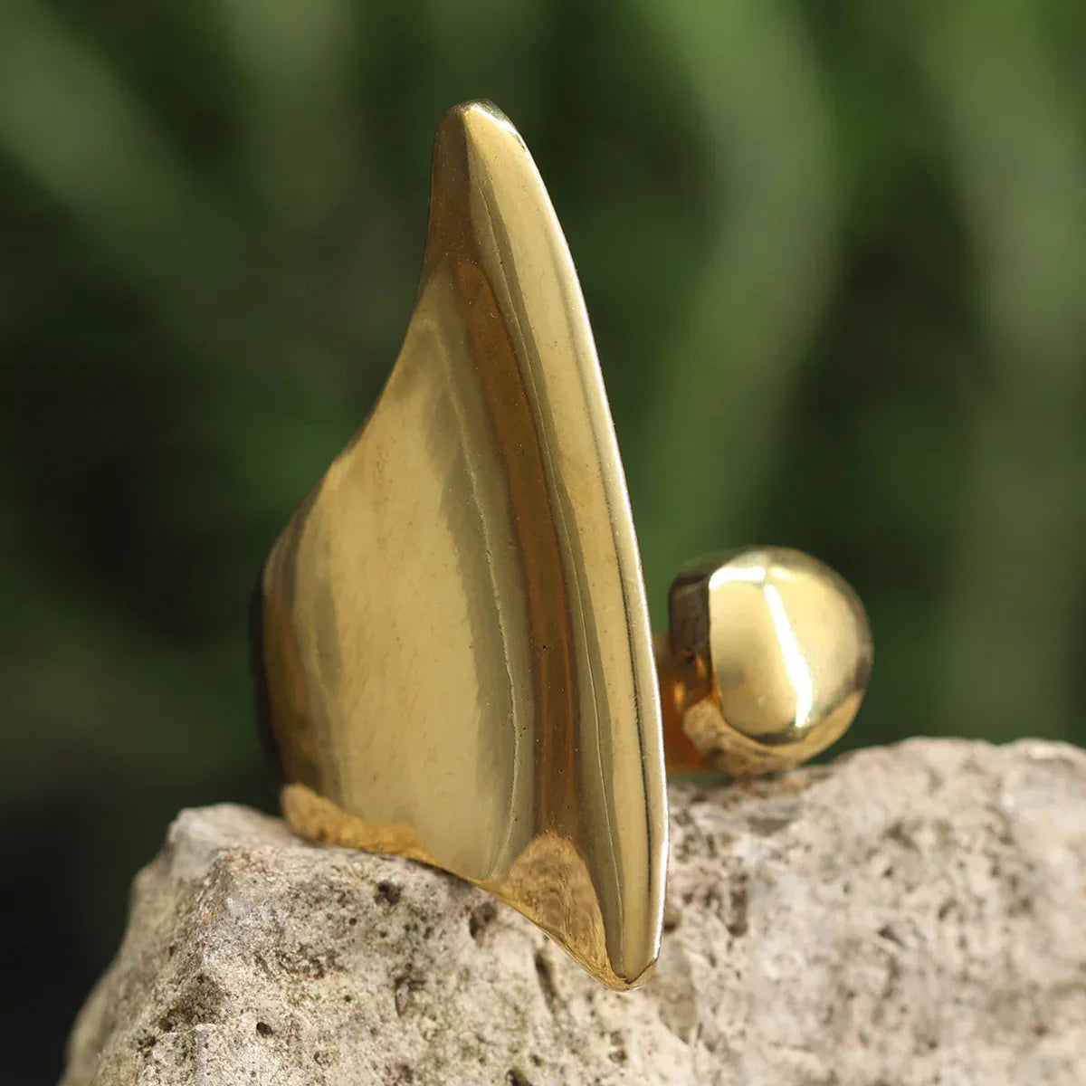 Designer Ring Messing Zeitloser Schmuck Elegant
