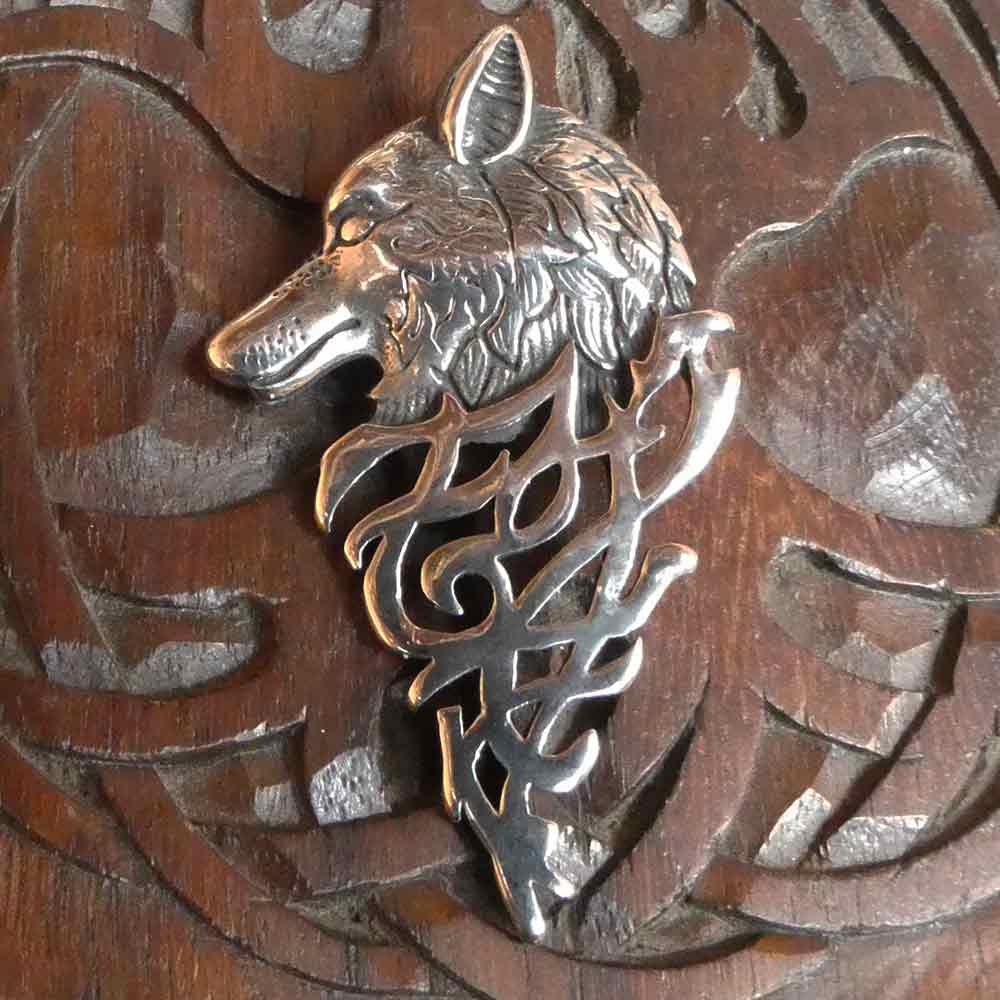 Wolf Edelstahl Anhänger Ausgefallener Mittelalter Schmuck