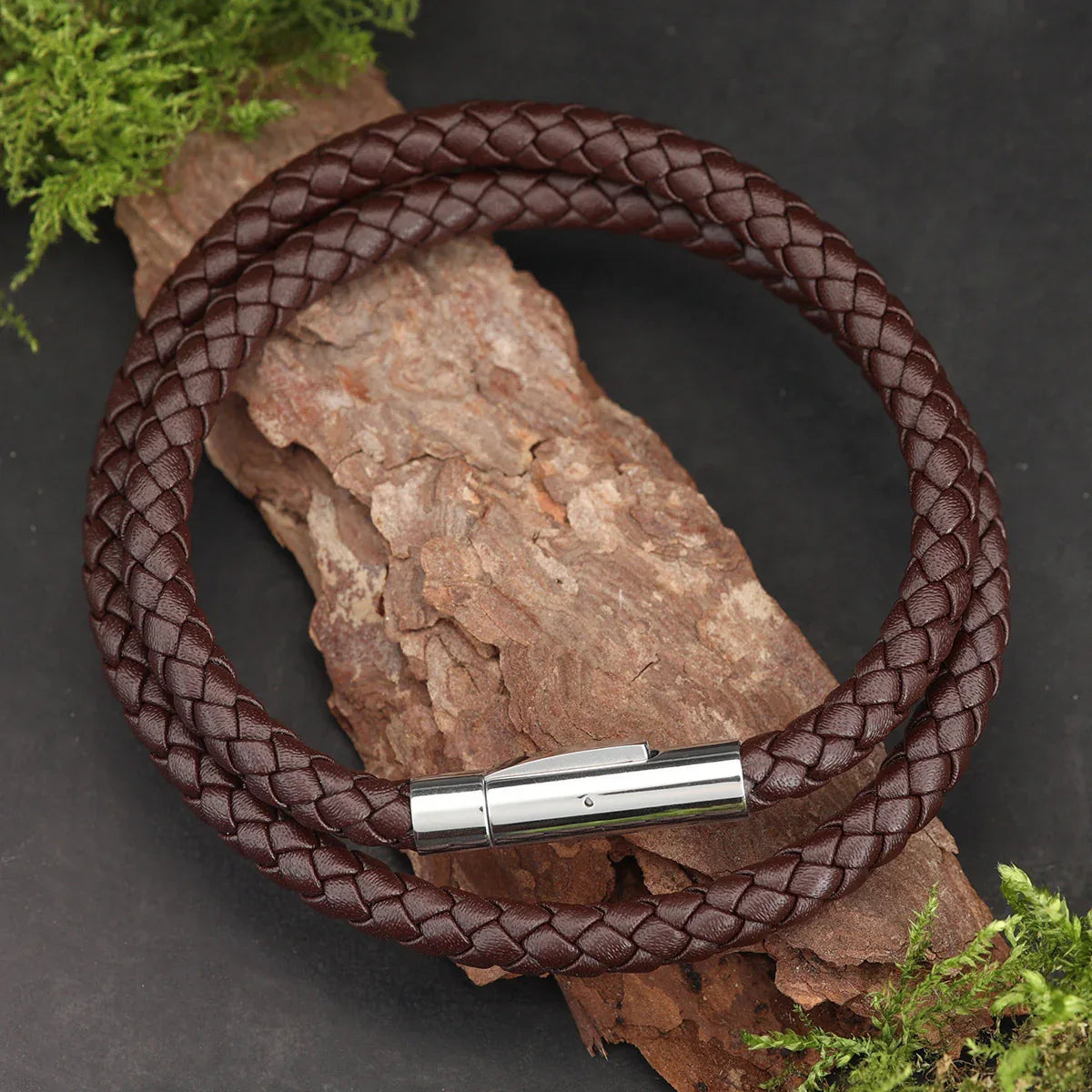 Leder Armband geflochten Braun Armschmuck