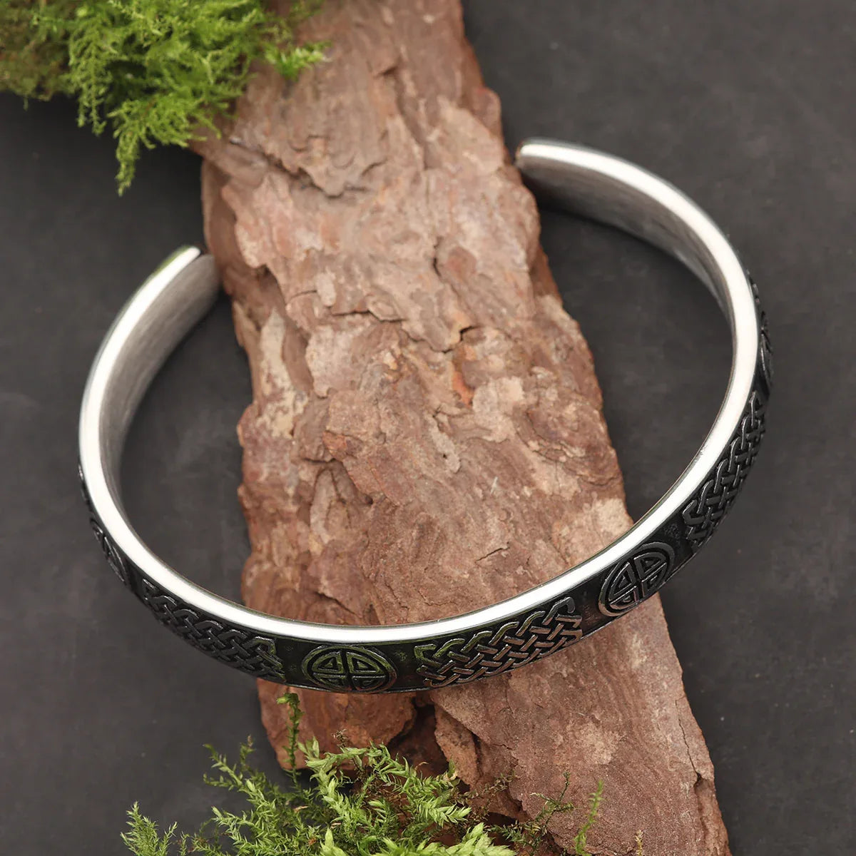Massiver Kelten Armreif Edelstahl Armschmuck