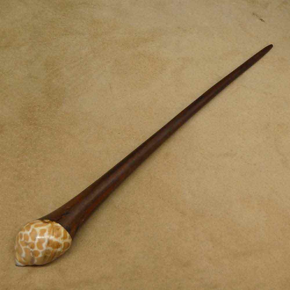 Wooden hair stick with delicate shell, hair accessory for updo hairstyles