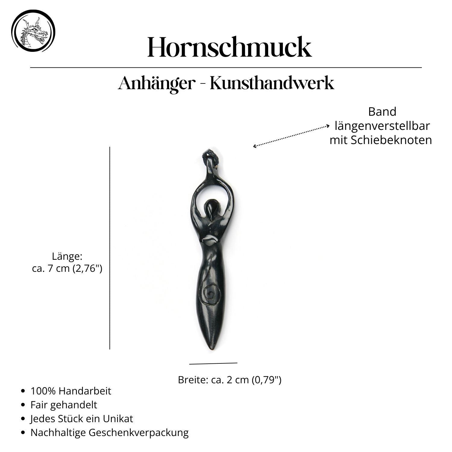 Angerone Horn Halskette Anhänger Handarbeit Kunst Handwerk
