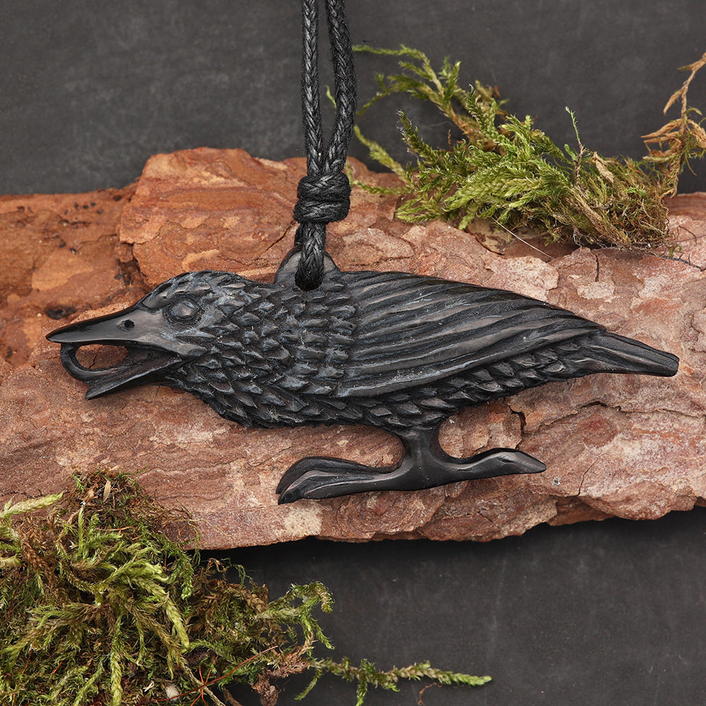 Rabe Halskette Horn Anhänger Schmuck Kette