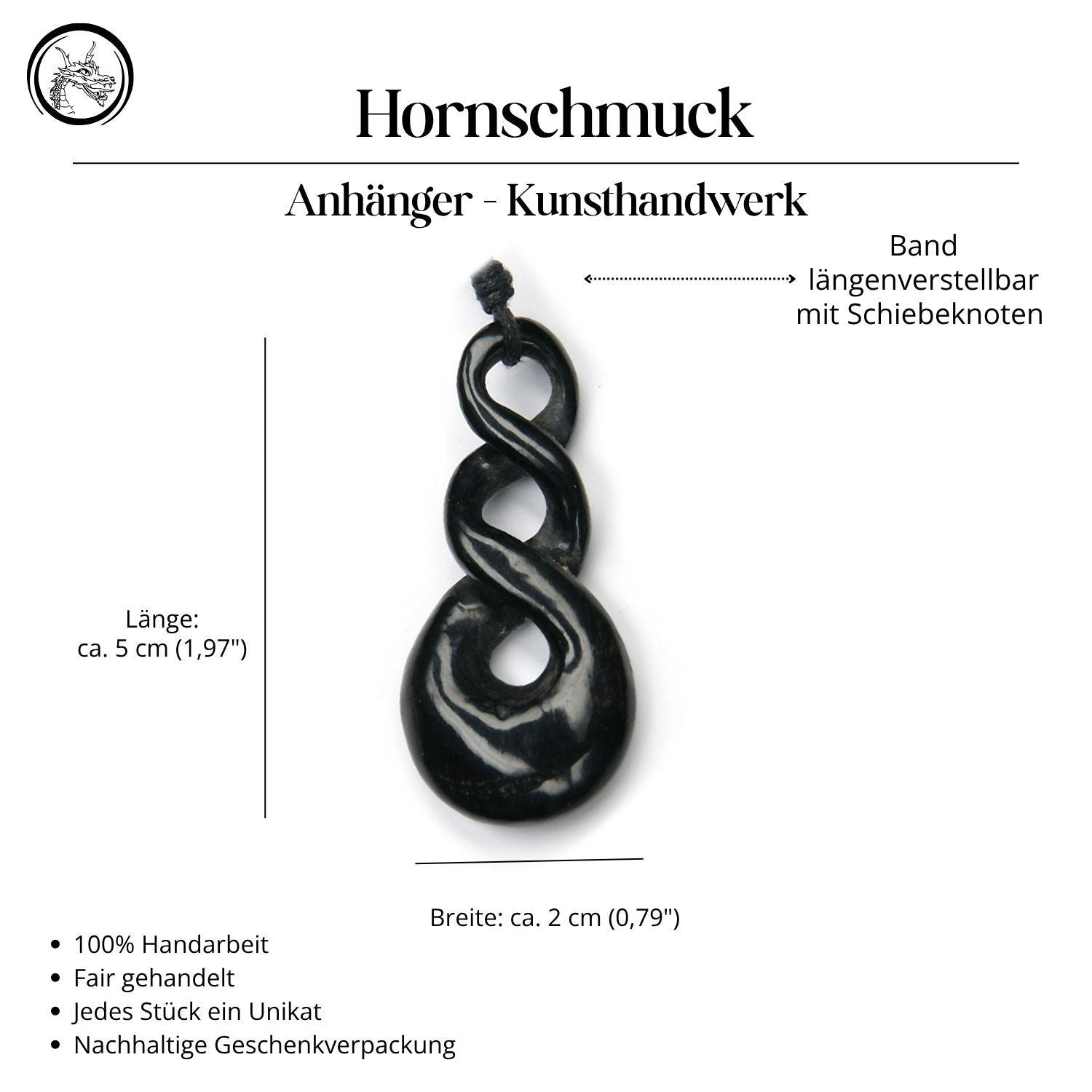 Triple Maori Horn Halskette Anhänger Handarbeit Kunst Handwerk