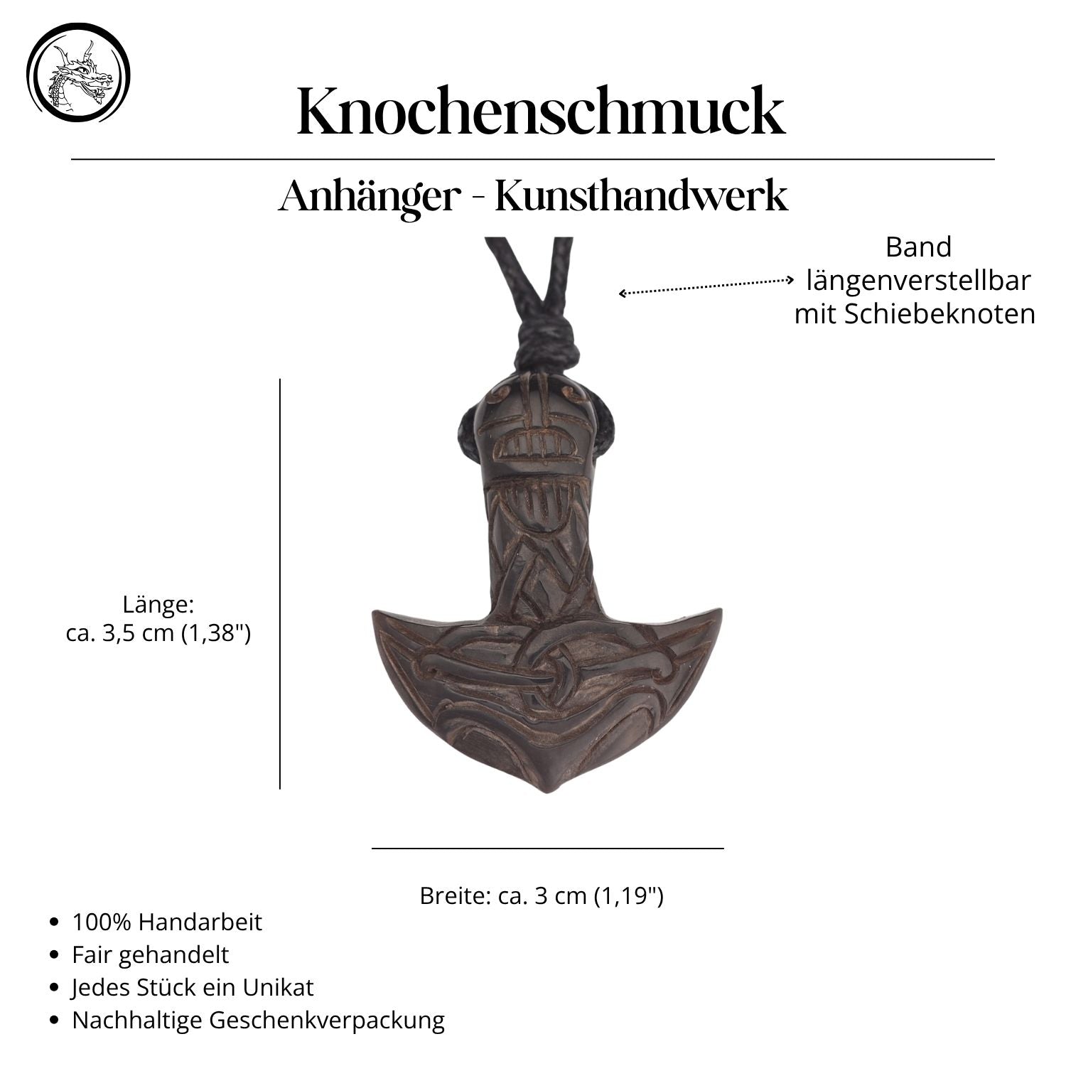 Thors Hammer Halskette Horn Schmuck Anhänger Kette