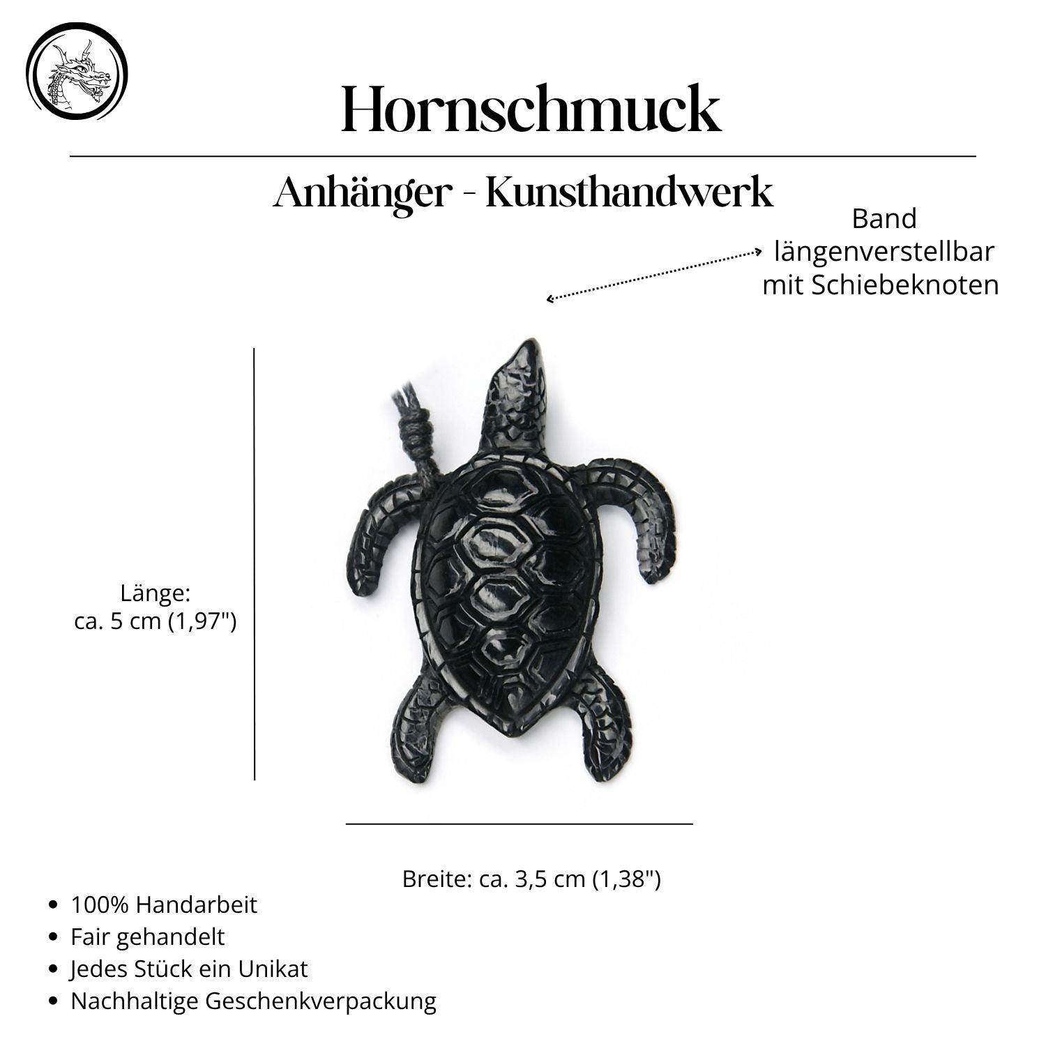 Schildkröte Halskette Horn Handarbeit Kunst Handwerk