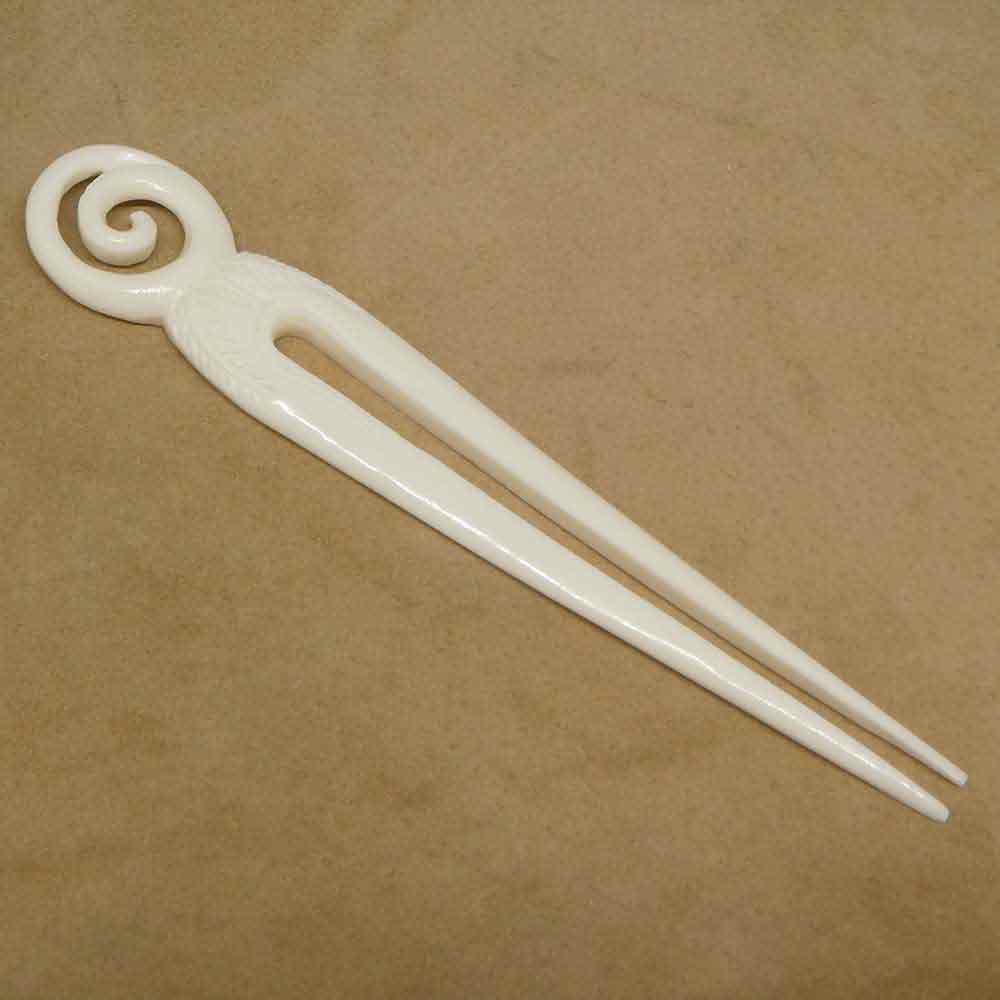 Hair stick spiral bone hair ornament