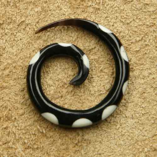 Ear piercing spiral horn white 2-14 mm