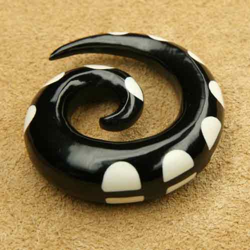 Ear piercing spiral horn white 2-14 mm
