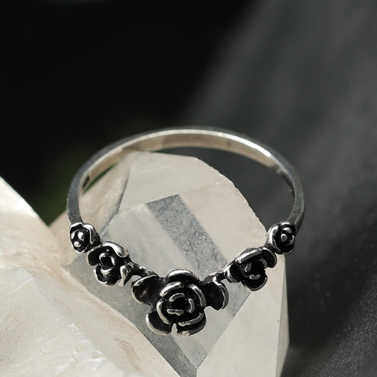 Rosen Ring Schmuck Röschen Silber Damen Kinder Silbering 925 Silber