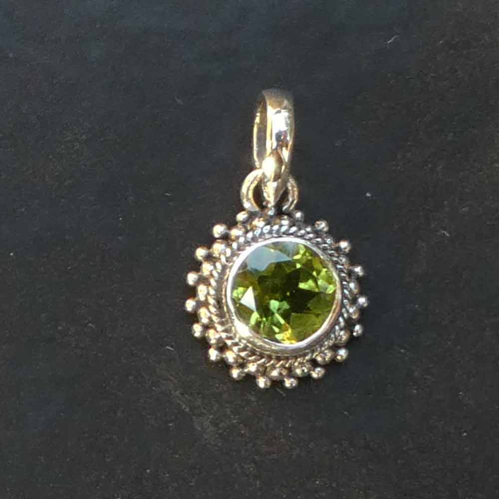 Peridot Silber Anhänger Edelstein 925 Silber