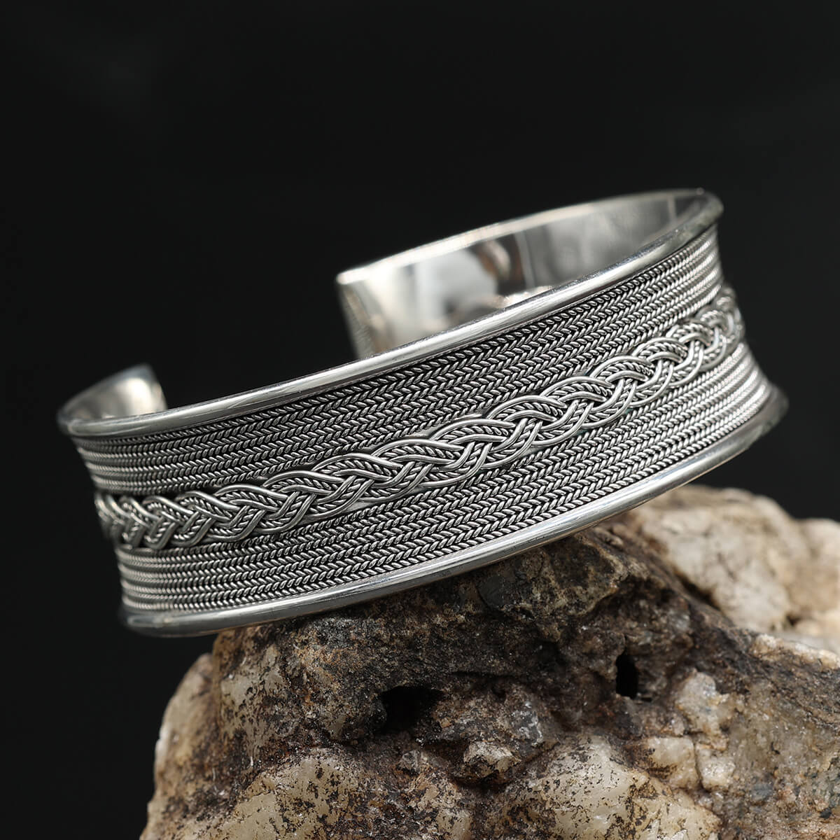 Silber Armreif 22mm Stärke Herren Damen Wikingerschmuck