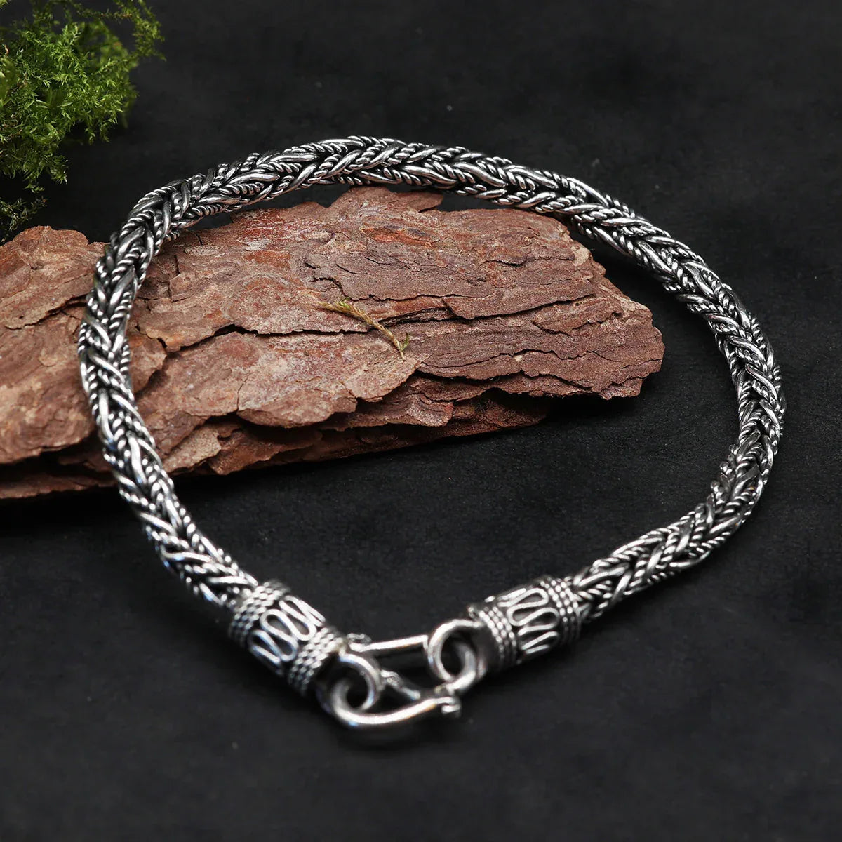Massives Armband Silber Herren Schmuck gedreht Armschmuck