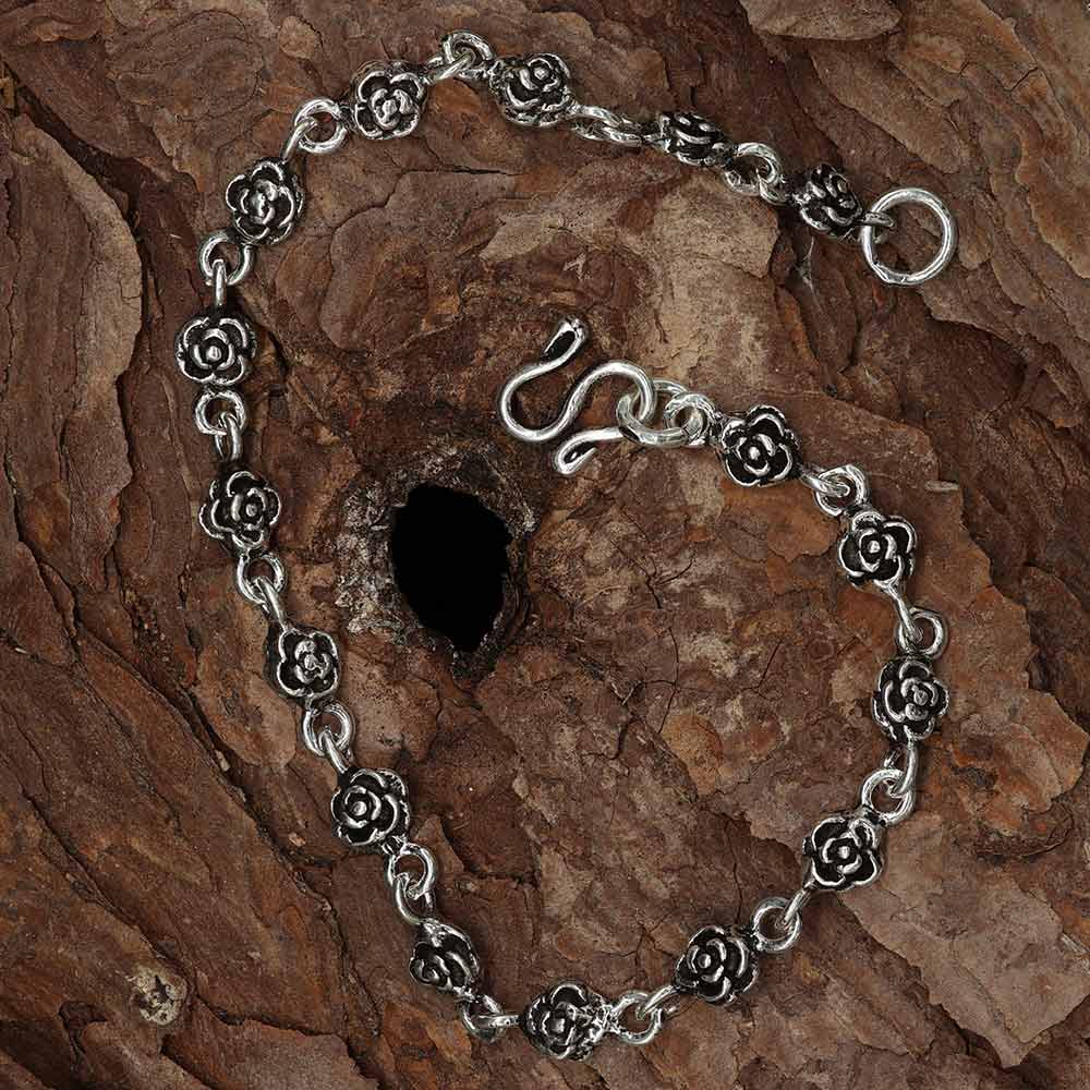 Rosen Armband 925er Silber kleine Röschen Damen Schmuck edel ausgefallen