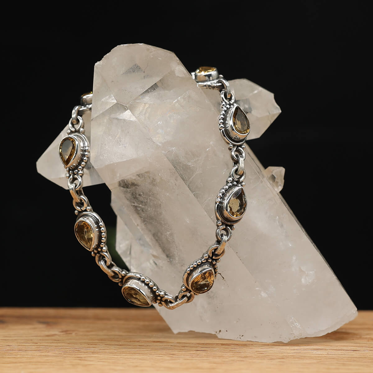 Armband 925 Silber Citrin Edelstein facettiert Schmuck Armschmuck