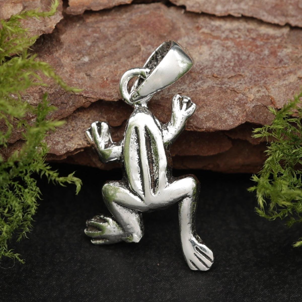 Frosch Silber Anhänger zarter Kettenanhänger 925 Sterlingsilber