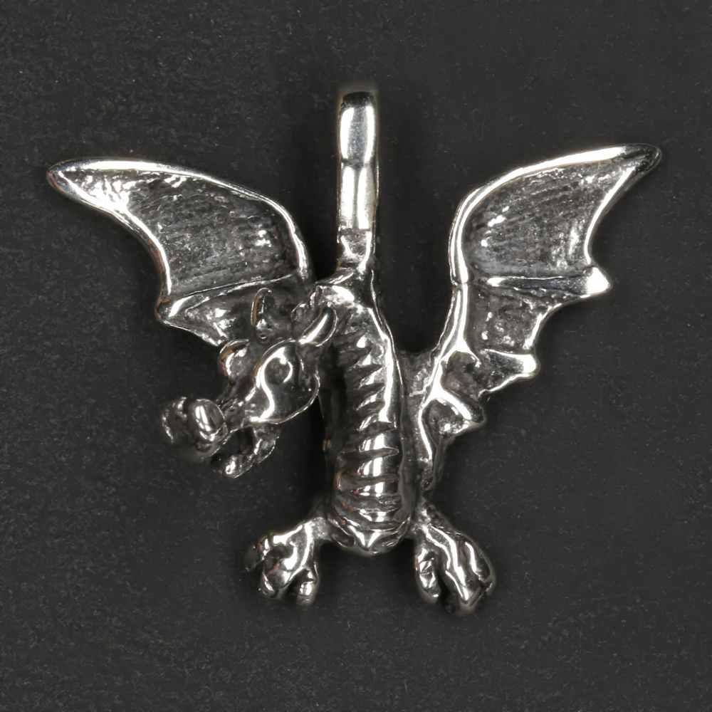 Drache mit Flügel Silber Anhänger edel 925 Stterlingsilber