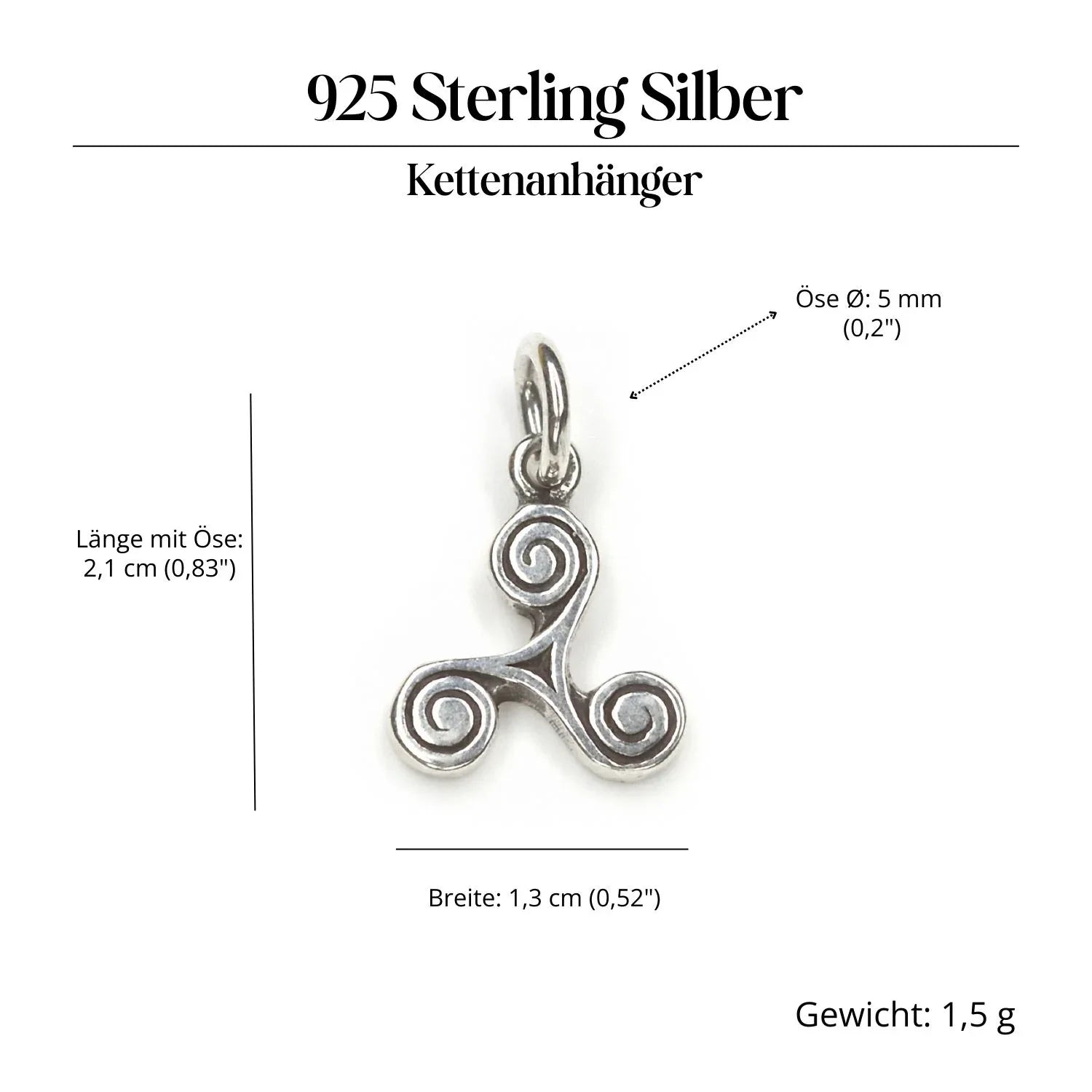 Triskel Silberschmuck Anhänger 925 Silber Amulett keltisch